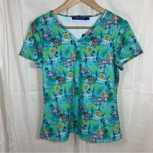 Katherine Way V-Neck Short Sleeve Top
Pickleball Paradise Aqua Tides Size L